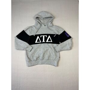 Vtg Delta Tau Delta Hoodie Mens M Gray Sweatshirt Pullover Pennant Sportswear